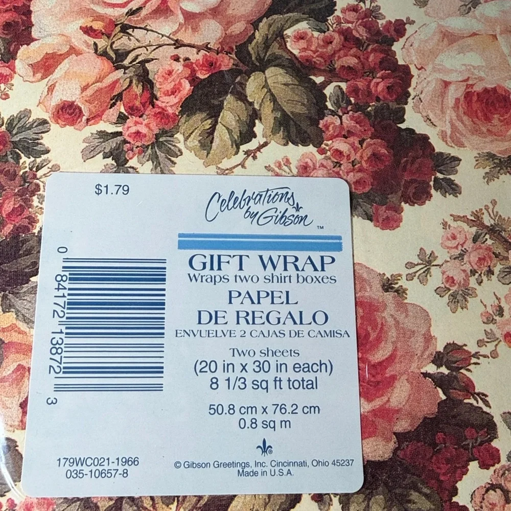 5/$25 VINTAGE Birthday Wrapping Paper Vintage Floral